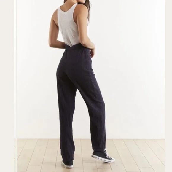 The Odells Womens Size 8 Kerala Pant‎ Crest Navy Blue High Tie Waist - Picture 2 of 9